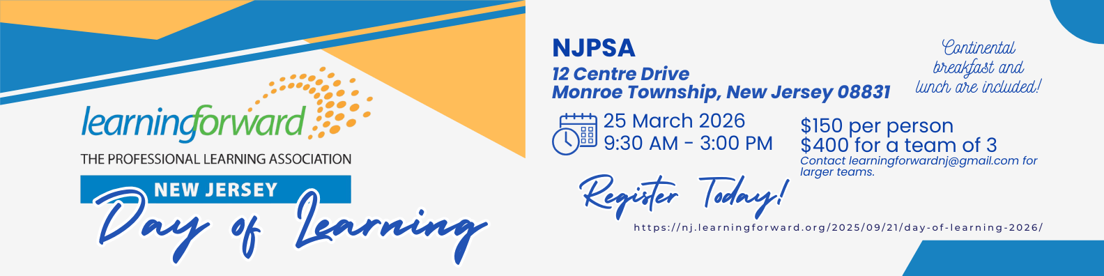 LFNJ Day of Learning Banner