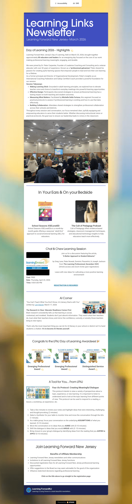 Learning Forward New Jersey's Learning Links Newsletter March 2026